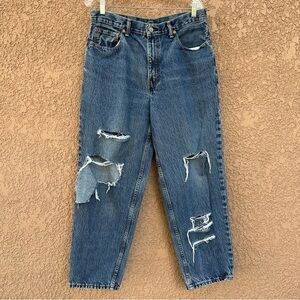 Levi’s 560 Blue Jeans Distressed Cut Out Casual Work Contemporary Denim 34x30‎